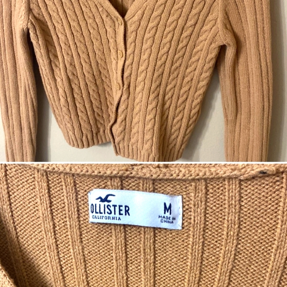 HOLLISTER Tan Cable Cardigan